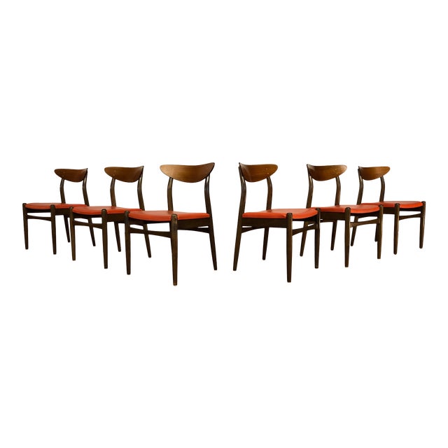 Dux Mid Century Curved Low Back Dining Chairs Set of 6 Chairish
