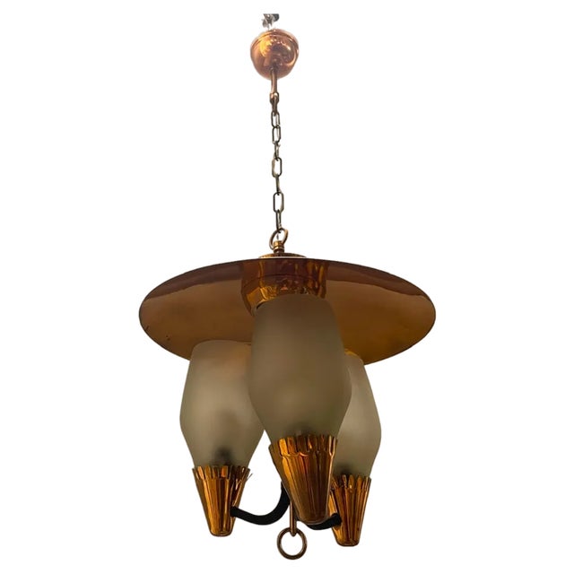 Vintage Copper Light Pendant, 1970s For Sale