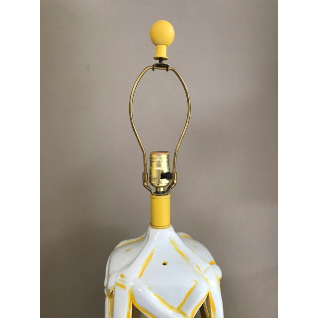 Hollywood Regency Large Faux Bamboo Table Lamps - A Pair For Sale - Image 4 of 7