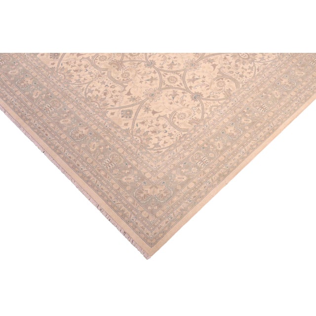 Boho Chic Sunfaded Beige/Green Wool Rug - 8'1'' X 9'11'' For Sale - Image 3 of 10