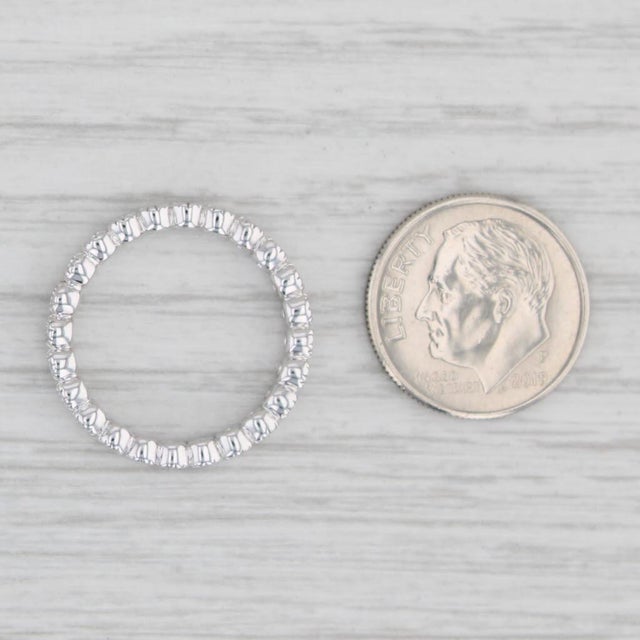 Metal New 0.30ctw Diamond Eternity Ring 18k Gold Stackable Anniversary Band Spark, Size 6 For Sale - Image 7 of 8