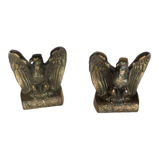 Mid-Century Brass Eagle Bookends - a Pair For Sale