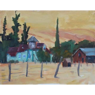 Golden Hills Plein Air Landscape Painting For Sale