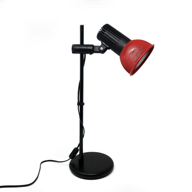 Vintage Red and Black Desk Lamp With Metal Shade For Sale - Image 11 of 11