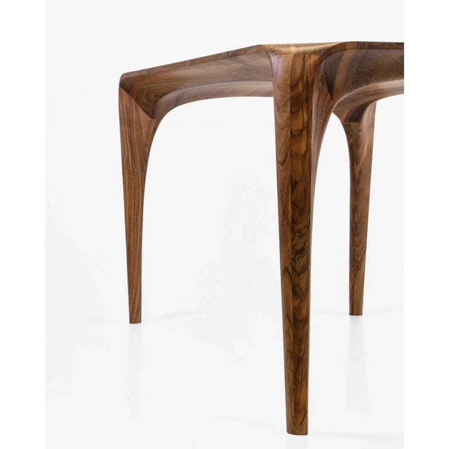 Contemporary Walnut Table by Maxime Goléo For Sale - Image 3 of 7