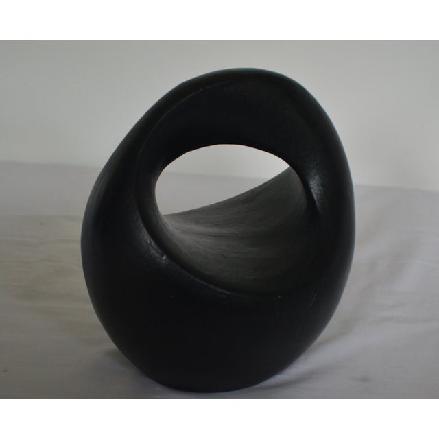 Modern Style Biomorphic Matte Black Terracotta Sculpture For Sale In Cincinnati - Image 6 of 6