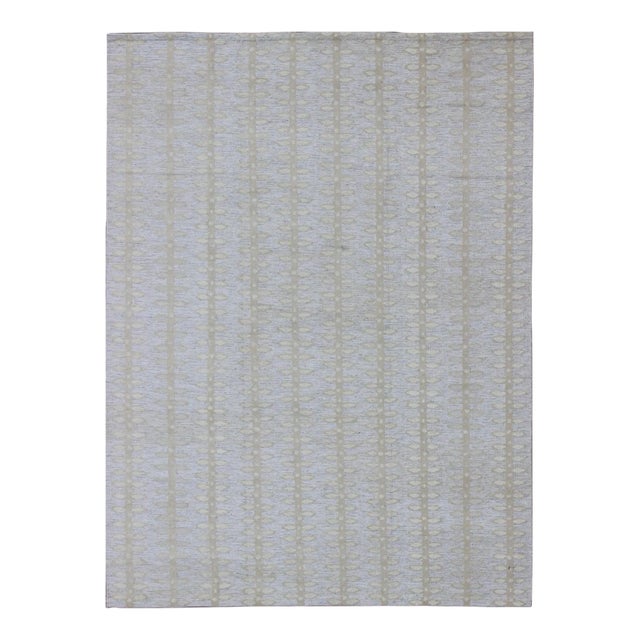 Large Modern Scandinavian Swedish Flat Weave Rug With Muted Design 10'2 X 13'9 For Sale