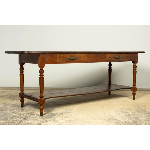 Late 19th Century French Provincial Pine Draper’s Table or Kitchen Island For Sale - Image 11 of 18
