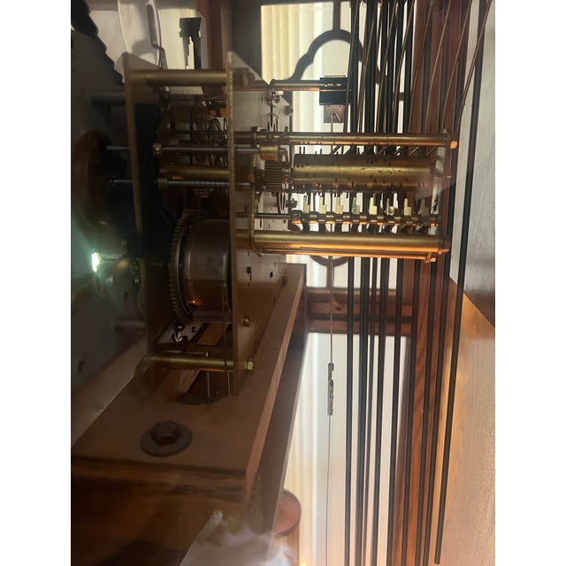 1990s Howard Miller 61st Anniversary Grandfather Clock in Solid Oak – Pristine One-Owner For Sale - Image 10 of 12