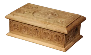 Early 20th Century French Carved Chestnut Box From Brittany Signed E. Bayon