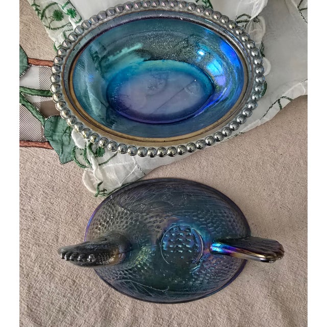 Mid-Century Modern Vintage Indiana Carnival Glass Hen on Nest For Sale - Image 3 of 4