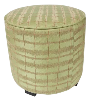 Jade Green Round Moroccan Art Deco Upholstered Stool