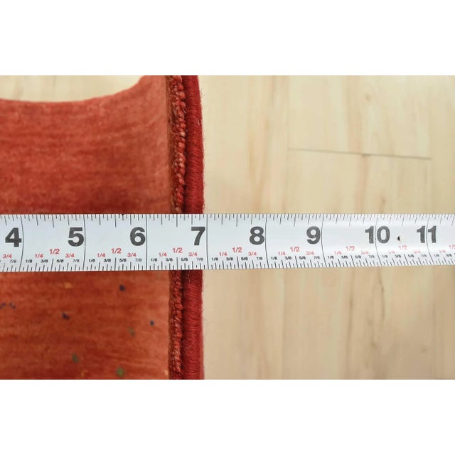 Gabbeh Rug 2’11” X 4’9” Red Wool Contemporary Hand-Knotted Carpet For Sale - Image 10 of 12