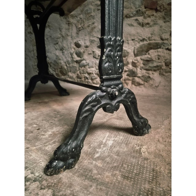 Antique French Marble Bistro Table with Cast Iron Base, 1920s For Sale - Image 12 of 18