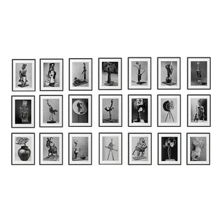 "Picasso's Sculptures (1)" Contemporary Black and White Gallery Wall of Photographs, Framed - Set of 21 For Sale