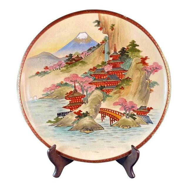 Japanese Meiji Satsuma Plate from Bunpō, 1868-1912 For Sale - Image 13 of 13
