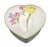 Porcelain heart shaped box made in France for D Porthault. White with a detailed floral pattern- D Porthault's "Printemps"...