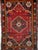 Red Vintage Persian Qashqai Tribal Area Rug, Hand-Knotted Wool, Vegetable Dye, Geometric Medallions, 6x8, Red & Navy For Sale - Image 8 of 15