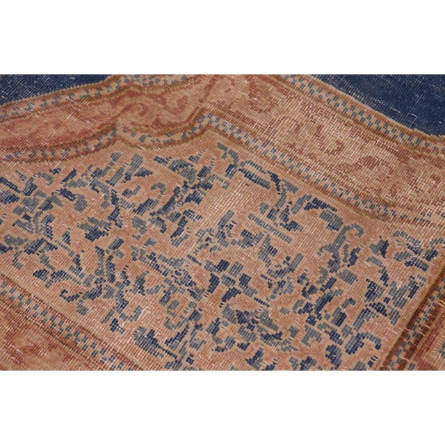 Textile Shabby Chic 1990's Vintage Blue/Pink Wool Rug - 9'10'' X 13'9'' For Sale - Image 7 of 10