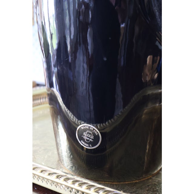Vintage Harris Potteries Chicago Black & Pewter Art Deco Revival Vase For Sale - Image 13 of 18