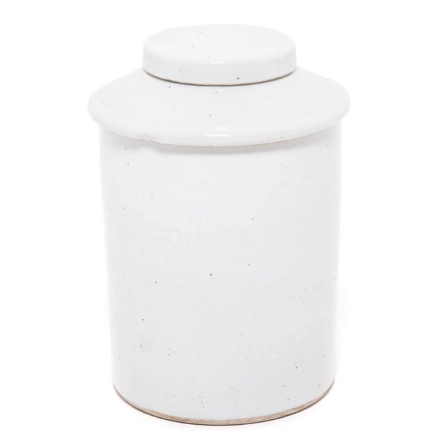Contemporary Chinese White Glazed Tea Leaf Jar For Sale - Image 3 of 6
