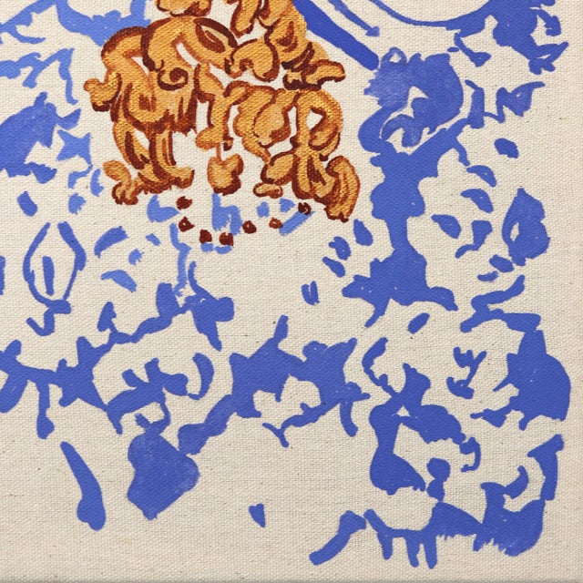 Gold Earrings - Large Colorful Surrealist Figurative Feminine Portrait Painting Original Artwork by Carlos Gamez De Francisco For Sale - Image 4 of 9