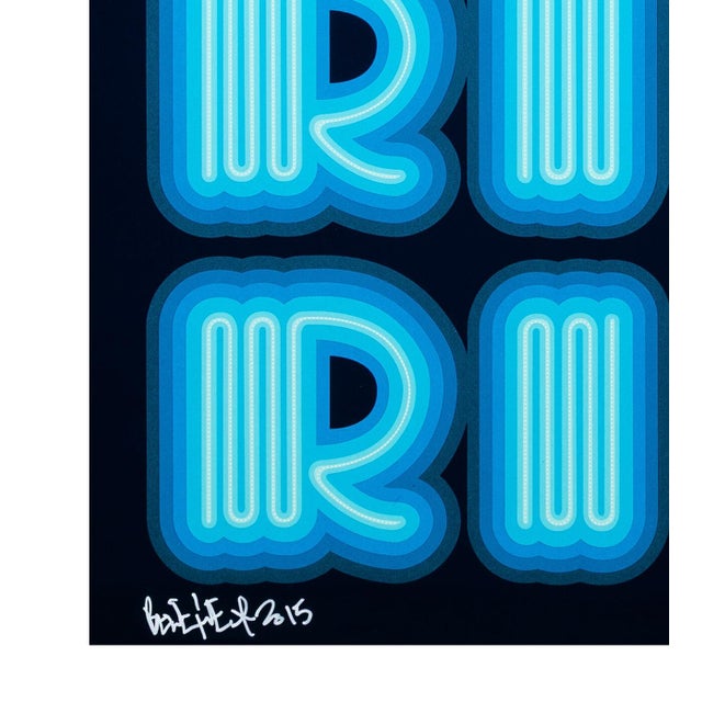 9 color screen print with UV screen on 90# Coventry Rag paper. Hand signed and dated lower left by Ben Eine. Hand numbered...