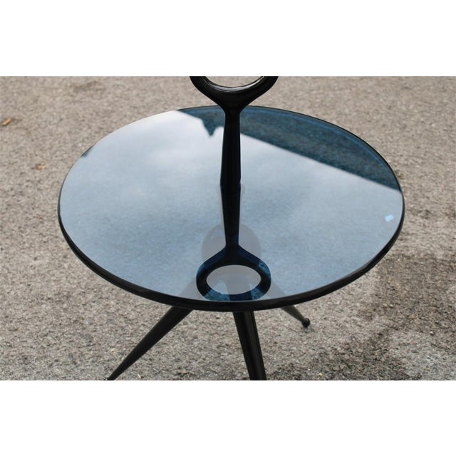 Round Coffee Tables with Handles from Cesare Lacca, Italy, 1950s, Set of 2 For Sale - Image 10 of 13