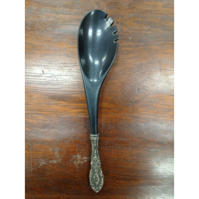 King Richard by Towle sterling silver two-piece salad set. Sterling silver handles with plastic bodies.
