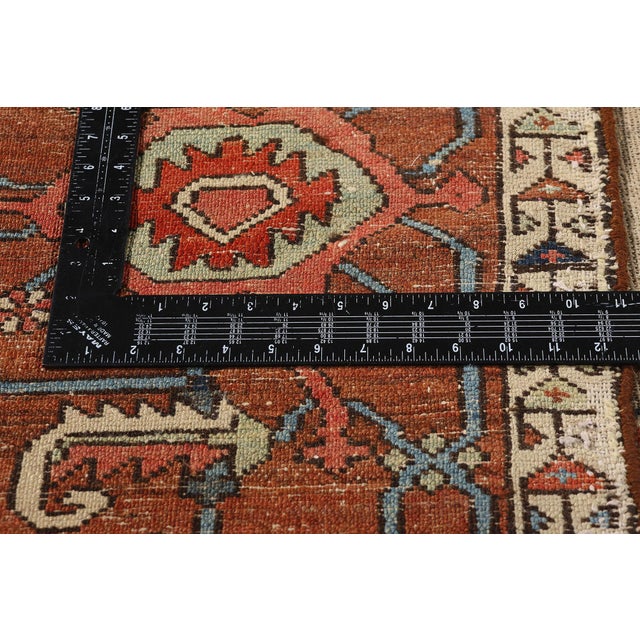Late 19th Century Antique Persian Serapi Rug - 10'06 X 12'08 For Sale In Dallas - Image 6 of 9