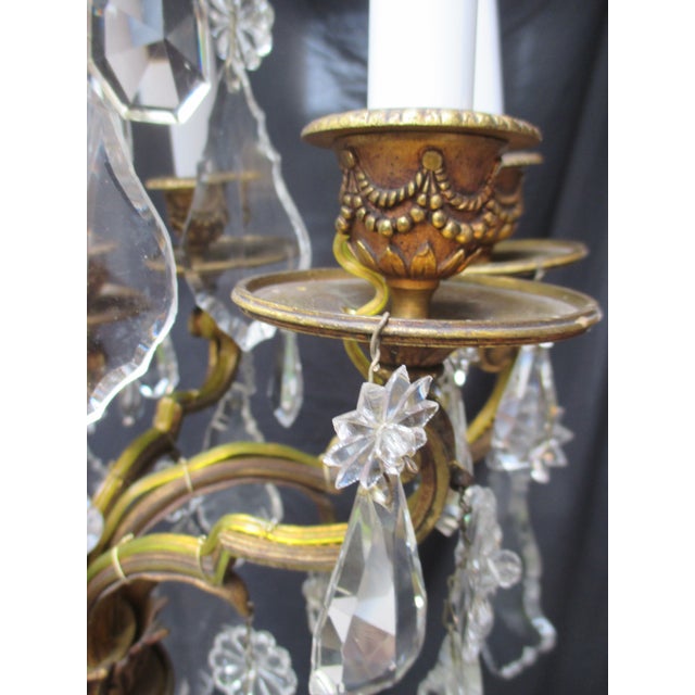 French Gilt Bronze 8 Light Crystal Chandelier Circa 1900 For Sale - Image 14 of 18