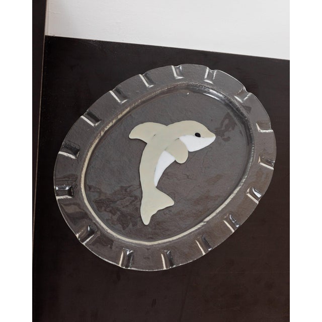 Mid-Century Oval Murano Glass Serving Platter Dolphin, Italy, 1980s For Sale - Image 10 of 12