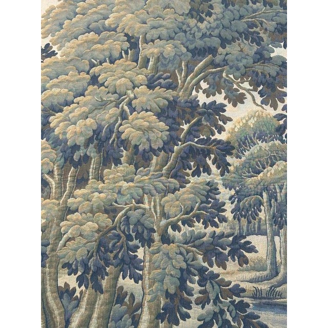Mid-Century French Aubusson Jacquard Halluin Tapestry verdure Mallard, 1960s For Sale - Image 11 of 18