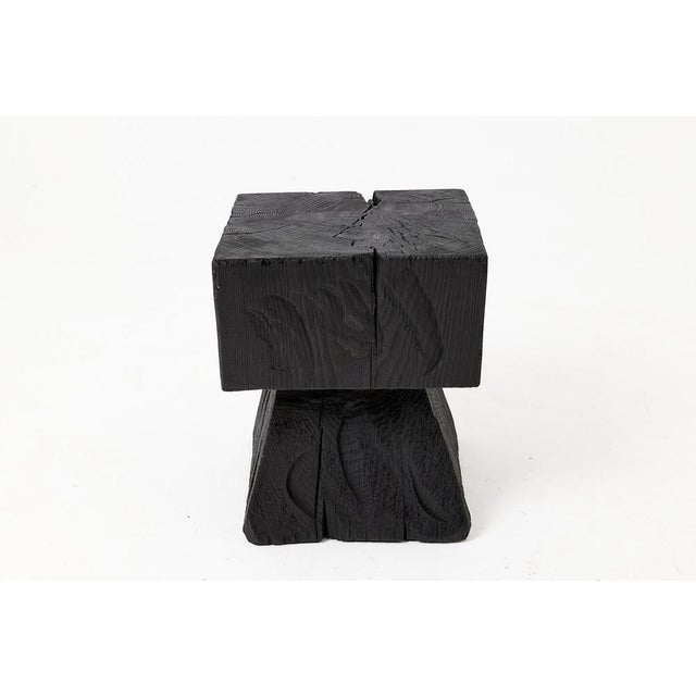 Wood Sculptural Hardwood Side Table by Logniture For Sale - Image 7 of 10
