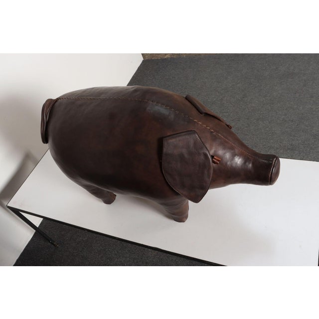 Vintage Leather Pig Footstool by Dimitri Omersa for Abercrombie and Fitch For Sale - Image 18 of 18
