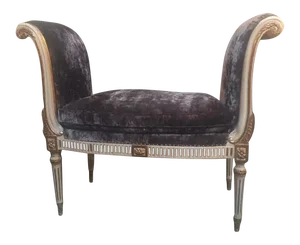 Italian Style Carved Giltwood and Painted Bench