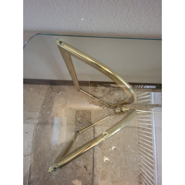 Brass Brass and Glass Entry/Sofa Table For Sale - Image 8 of 10