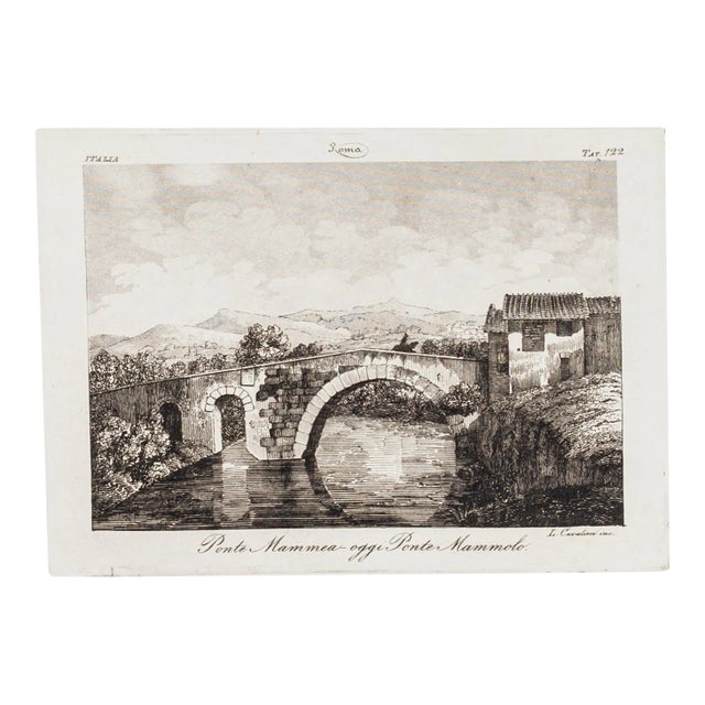 L.cavalieri, Ponte Mammolo, Etching, 19th Century For Sale