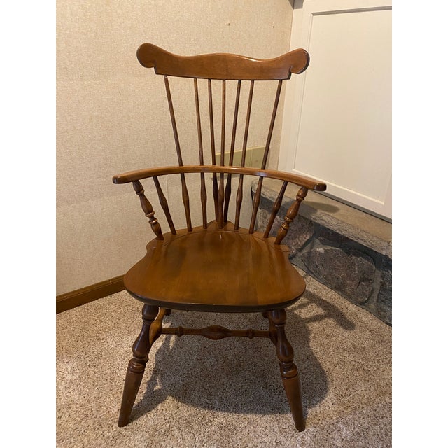 Nichols & Stone Old Pine Finish Solid Maple Windsor Brace Back Arm