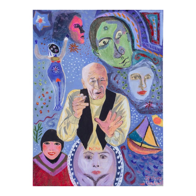 'Portrait of Henry Miller' by Jean Varda, 1971, Millerania, Tropic of Cancer, Big Sur, Paris, Anaïs Nin For Sale