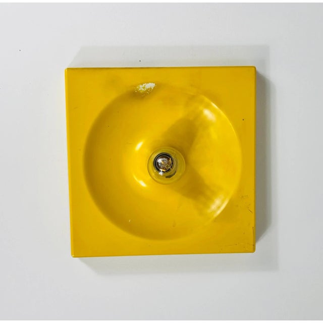 Mid-Century Modern Yellow Flush Mount or Wall Lamp by Klaus Hempel for Kaiser Leuchten, 1970s For Sale - Image 3 of 9