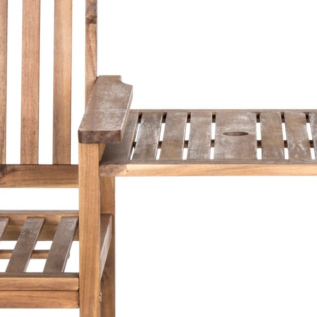 Outdoor Twin Seat Bench in Natural For Sale - Image 4 of 6