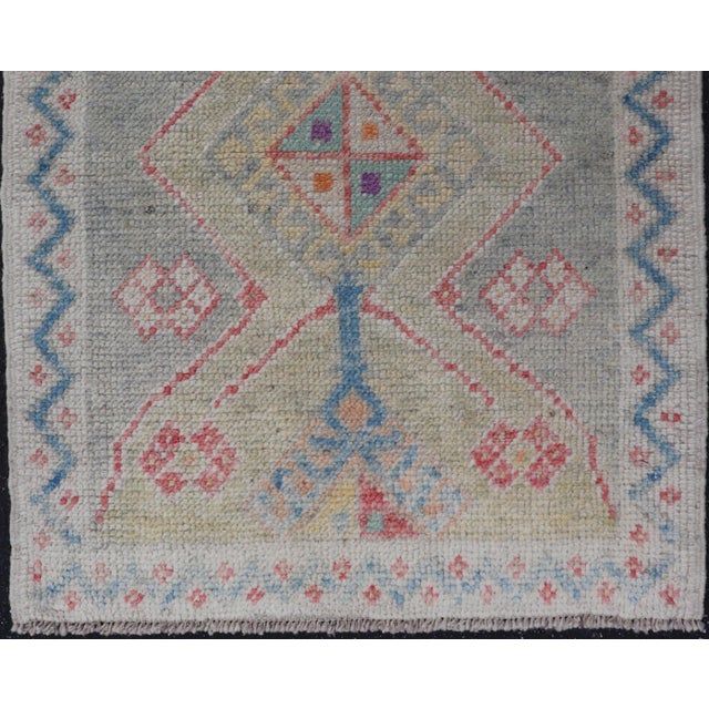 Beige Vibrant Modern Turkish Oushak Rug Colorful Accents 2'7 X 3'5 For Sale - Image 8 of 10