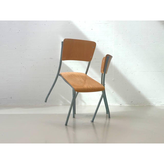 Wood Stacking Chair from Stella, Switzerland, 1950s For Sale - Image 7 of 17