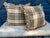 2010s Contemporary Camel & Teal Tartan Pillows Covers- a Pair For Sale - Image 5 of 5