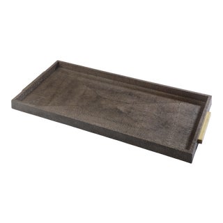 Regina Andrew Rectangle Shagreen Boutique Tray in Vintage Brown Snake For Sale