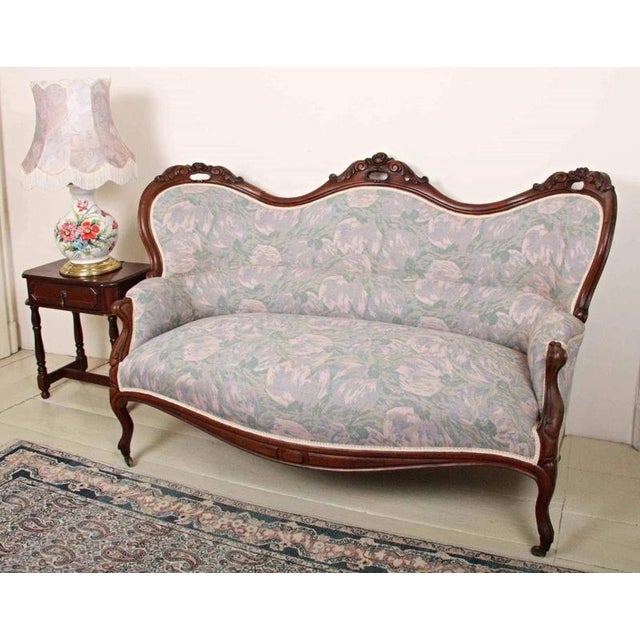2000 - 2009 Late Rococo Sofa with Floral Upholstery For Sale - Image 5 of 6