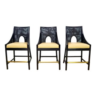 Barbara Barry For McGuire Caned Counter Stool For Sale