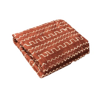 African Malian Bogolan Textile Mud Cloth Brown & White For Sale
