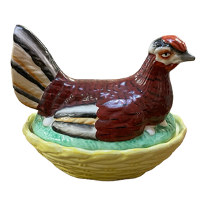 Late 19th Century Staffordshire Brown Hen on Nest Lidded Tureen